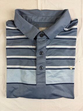 Callaway Men's Blue Striped Performance Polo